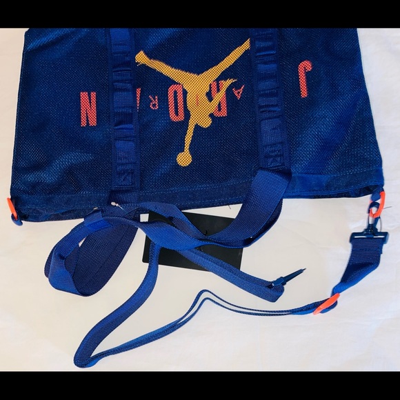 NWT- Nike Air Jordan Tote Bag Travel Laptop Gym Color Blue Void - Picture 2 of 4